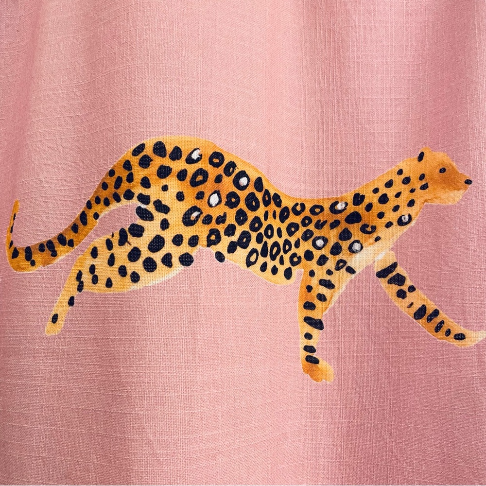 Anthropologie Pink Leopard Shower Curtain Blush - Picture 6 of 7